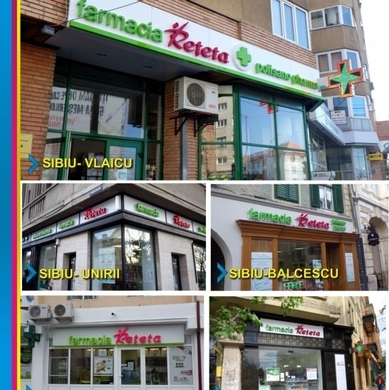 Casete luminoase și firme luminoase farmacii Sibiu Realizare de casete luminoase și firme luminoase pentru o multitudine de farmacii renumite din Sibiu